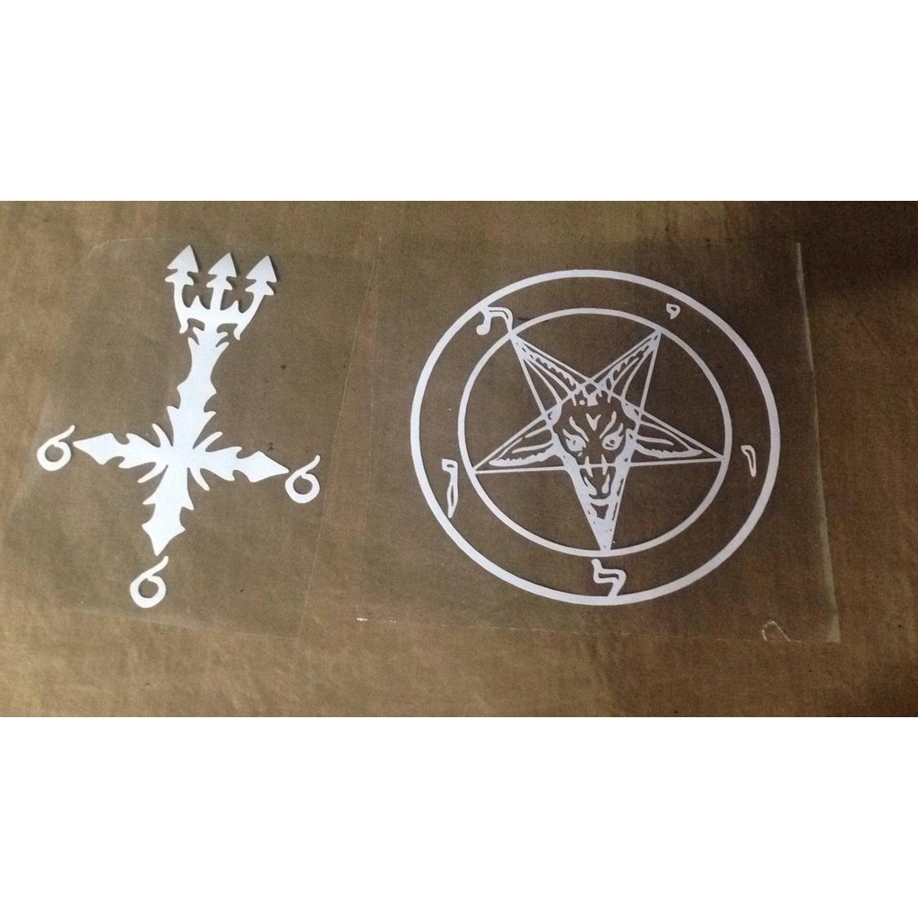 Adesivo pentagrama bodão + crucifixo Dissection 666