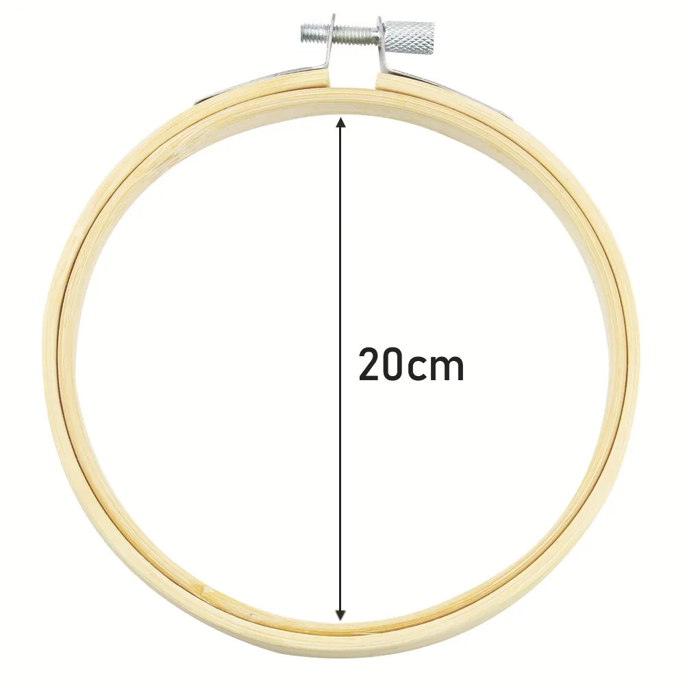 Bastidor Madeira Bordado Bambu Com Ajuste Bordado - 20 Cm
