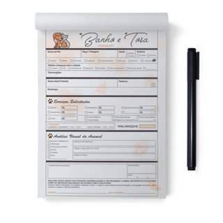 Bloco 100 Folhas Ficha Anamnese Checklist Banho E Tosa / Petshop em Oferta na Shopee