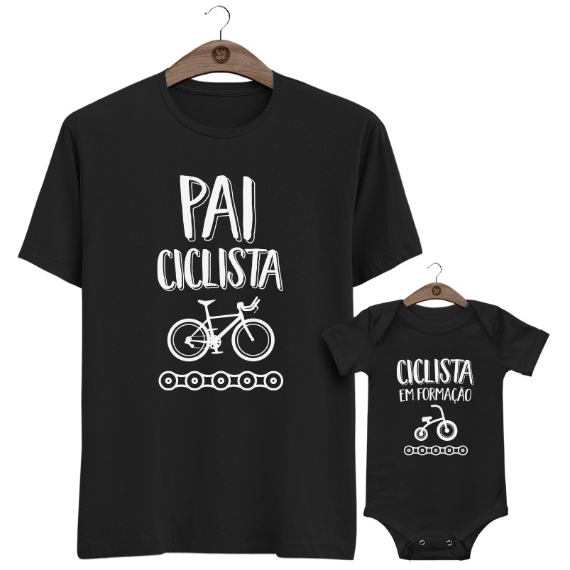 Kit Tal Pai Tal Filho - Pai Ciclista Filho Ciclista Bicicleta Bike Ciclismo 100% Algodão