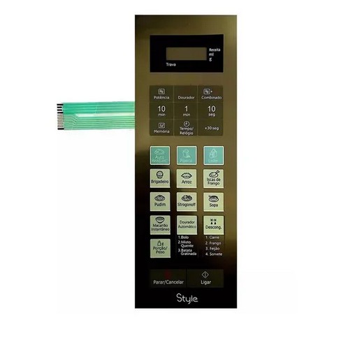 Membrana Teclado de Microondas Panasonic Nngt682 Sru * Nn Gt682 Sru Espelhada