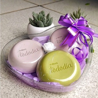 kit sabonetes natura fragacias coração presente mimo