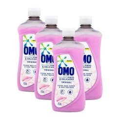Kit 4 Lava-Roupas Omo Líquido Roupas Finas e Delicadas Original 450ml
