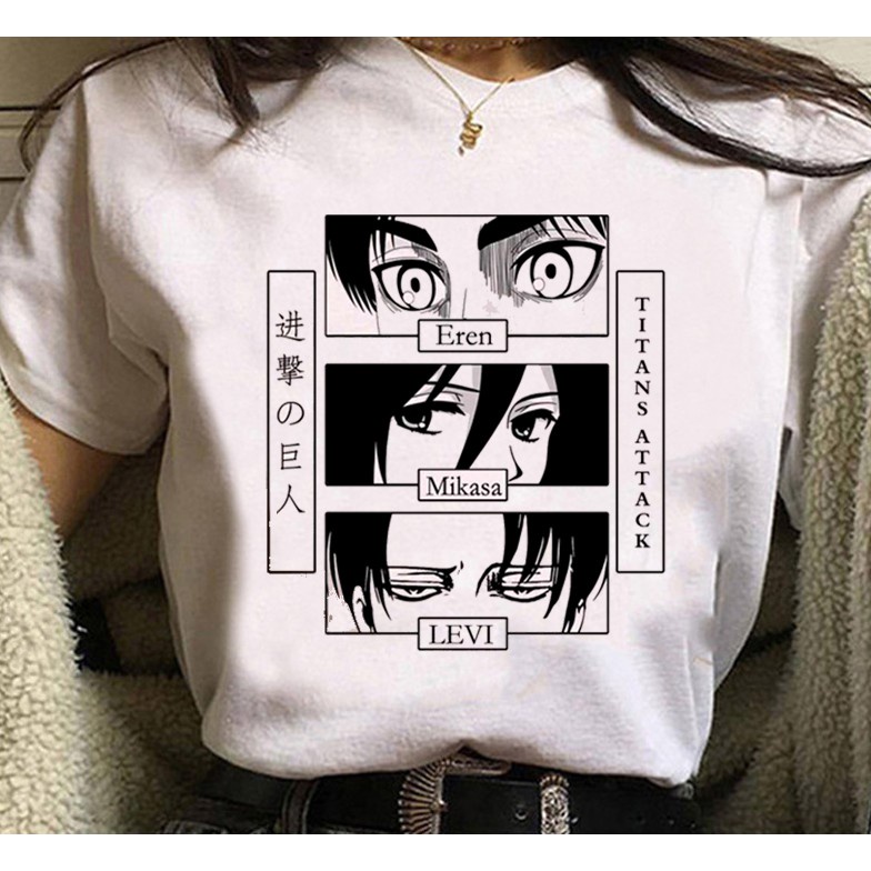 Camisa Feminina Anime Shingeki No Kyojin Attack On Titan Eren Yeager Mikasa Ackerman Live 2272