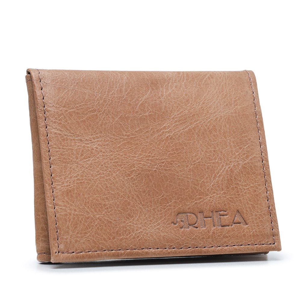 Carteira masculina slim em L couro legitimo na caixa havana Rhea top
