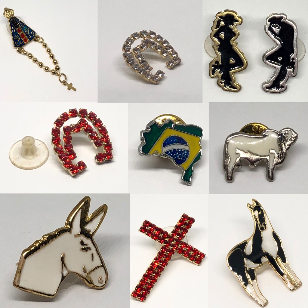 Broches para chapeu country do mangalarga marchador mula boi cavalo  bótom pim com prendedor