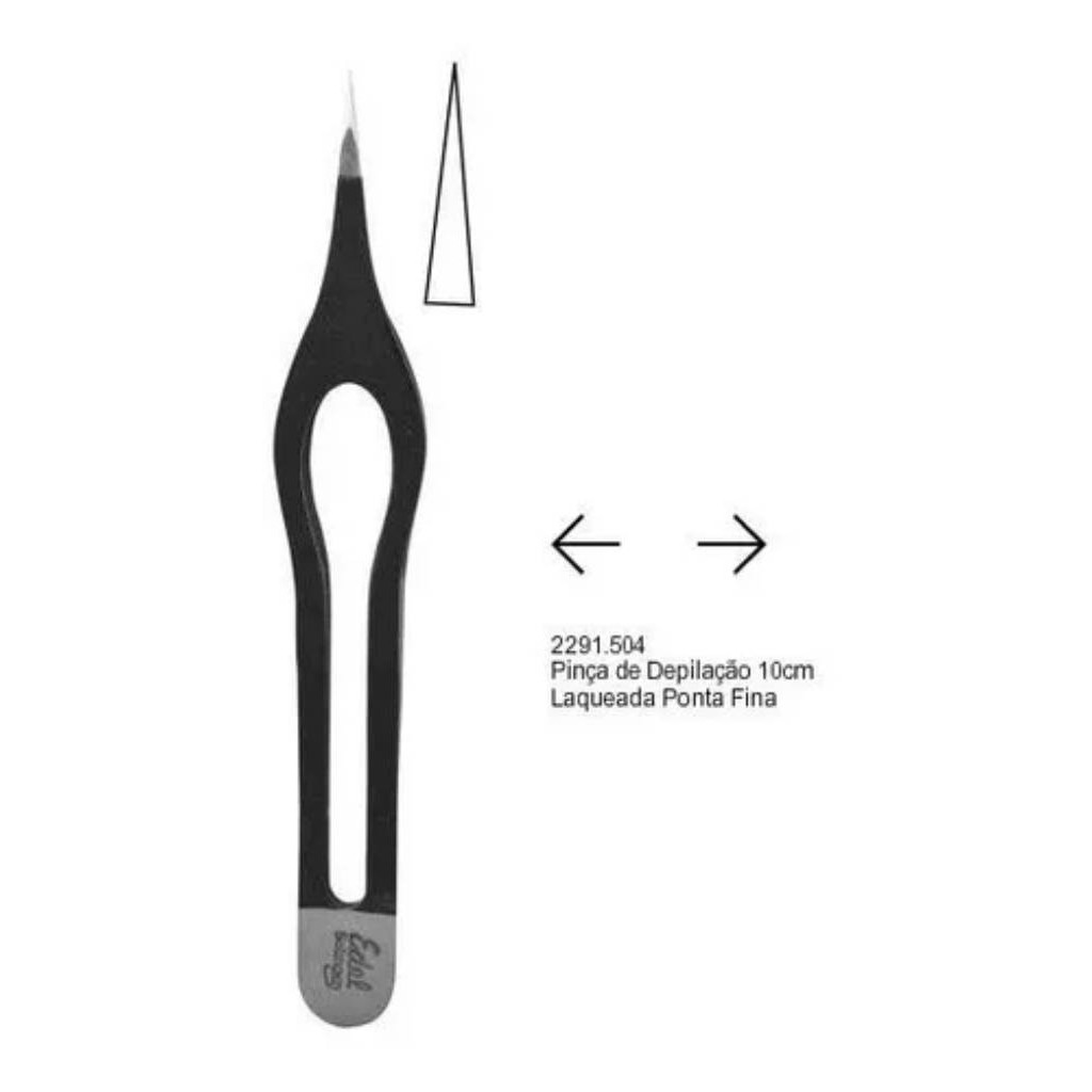 Pinça Depilação 10 Cm Laqueada linha Ergo Tech Ponta Fina 2291,504 - Edel Solingen