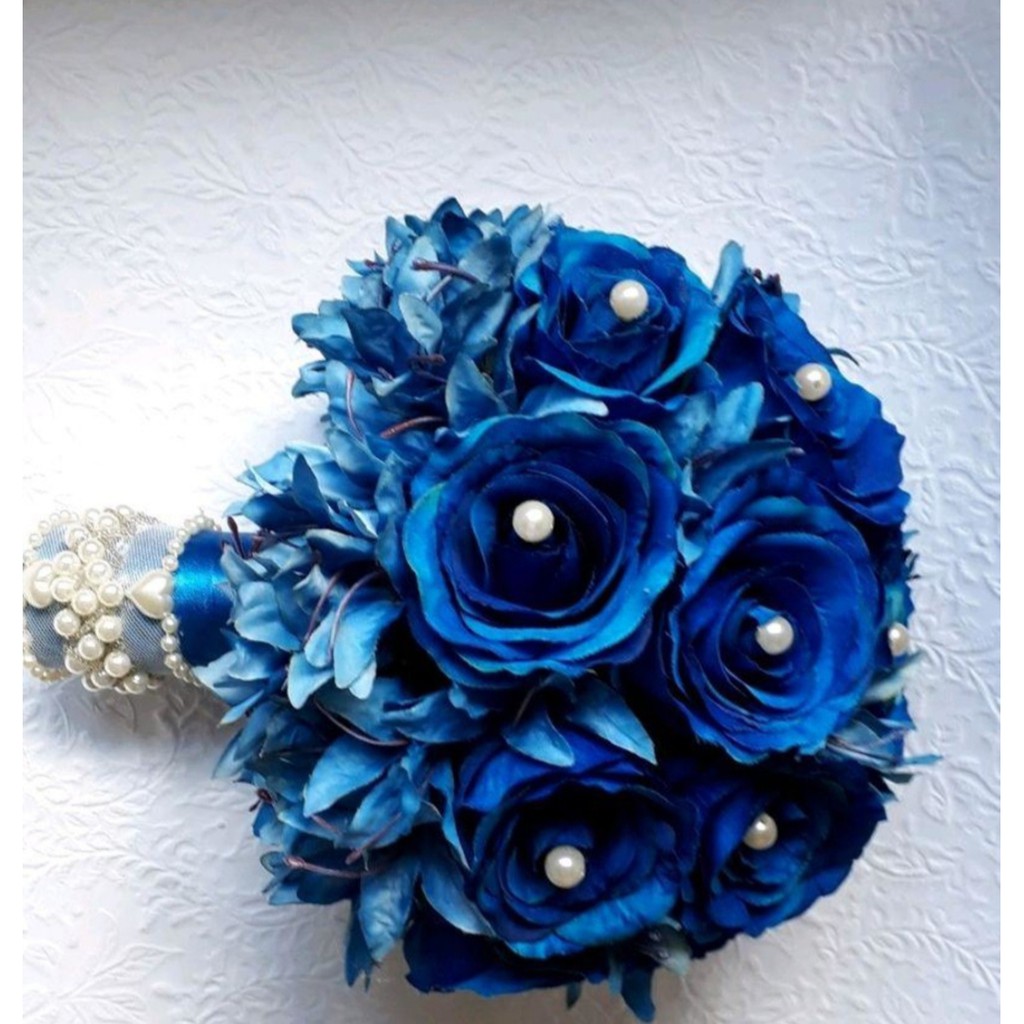 Buque de noiva azul | Shopee Brasil