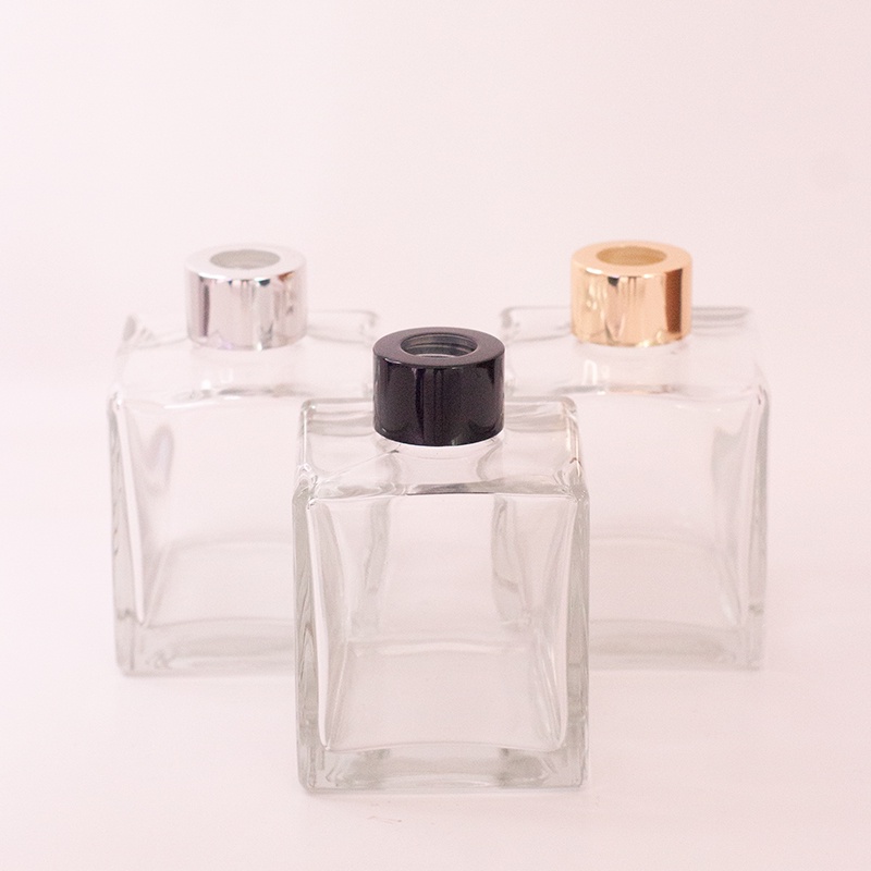 Frasco de Vidro Cubo para Difusor Aromatizador 250ml para Decoração Banheiro Escritório + Tampa Luxo