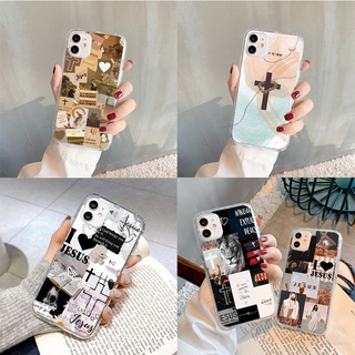 Capa Flexível De Silicone/TPU JESUS Para iPhone 12/13/XS/X Max/Pro