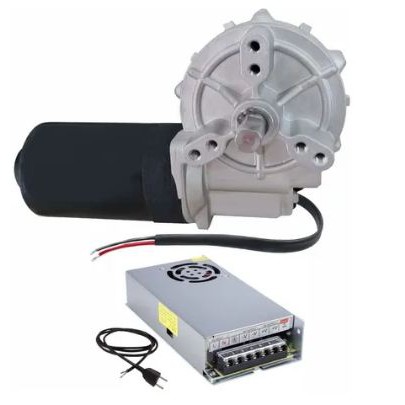 Motor Motoredutor 24v Dc 30 Rpm + Fonte 24v 10a