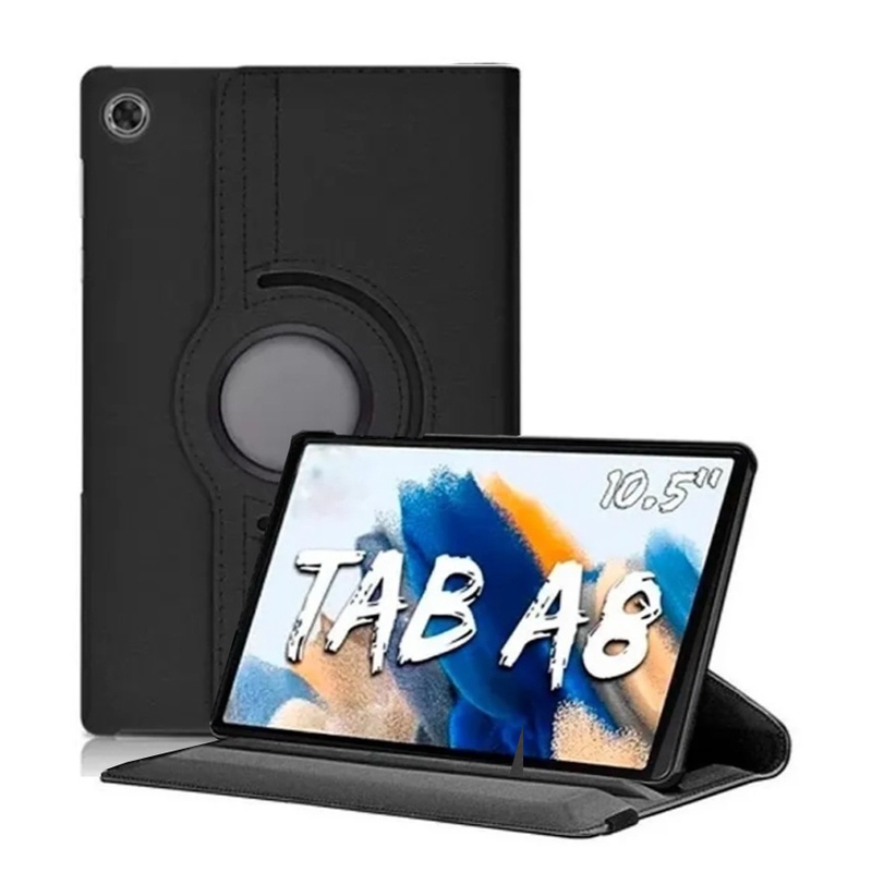 Capa para Samsung Galaxy Tab A8 X200 / X205 10.5 Polegadas Giratória Executiva Anti Impacto Capinha Case Tablet 10,5p - Película Frontal de Vidro Temperado