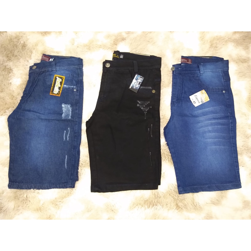 Kit 3 Bermuda Jeans Masculina