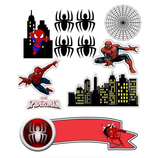 Topo De Bolo Homem Aranha Ja Recortado E No Palito Shopee Brasil