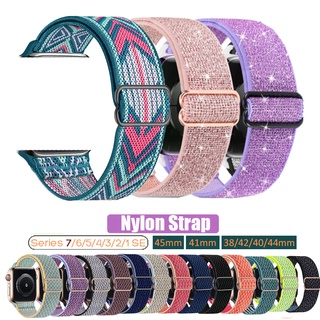 Pulseira Elástica De Nylon Solo Compatível Para A * ple smart Watch Band 49mm 44mm 40mm 45mm 41mm 38mm 42mm Bracelete Série iWatch 8 7 6 SE 5 4 3 2 1 Bandas t500 x7 t5 t55 ft50