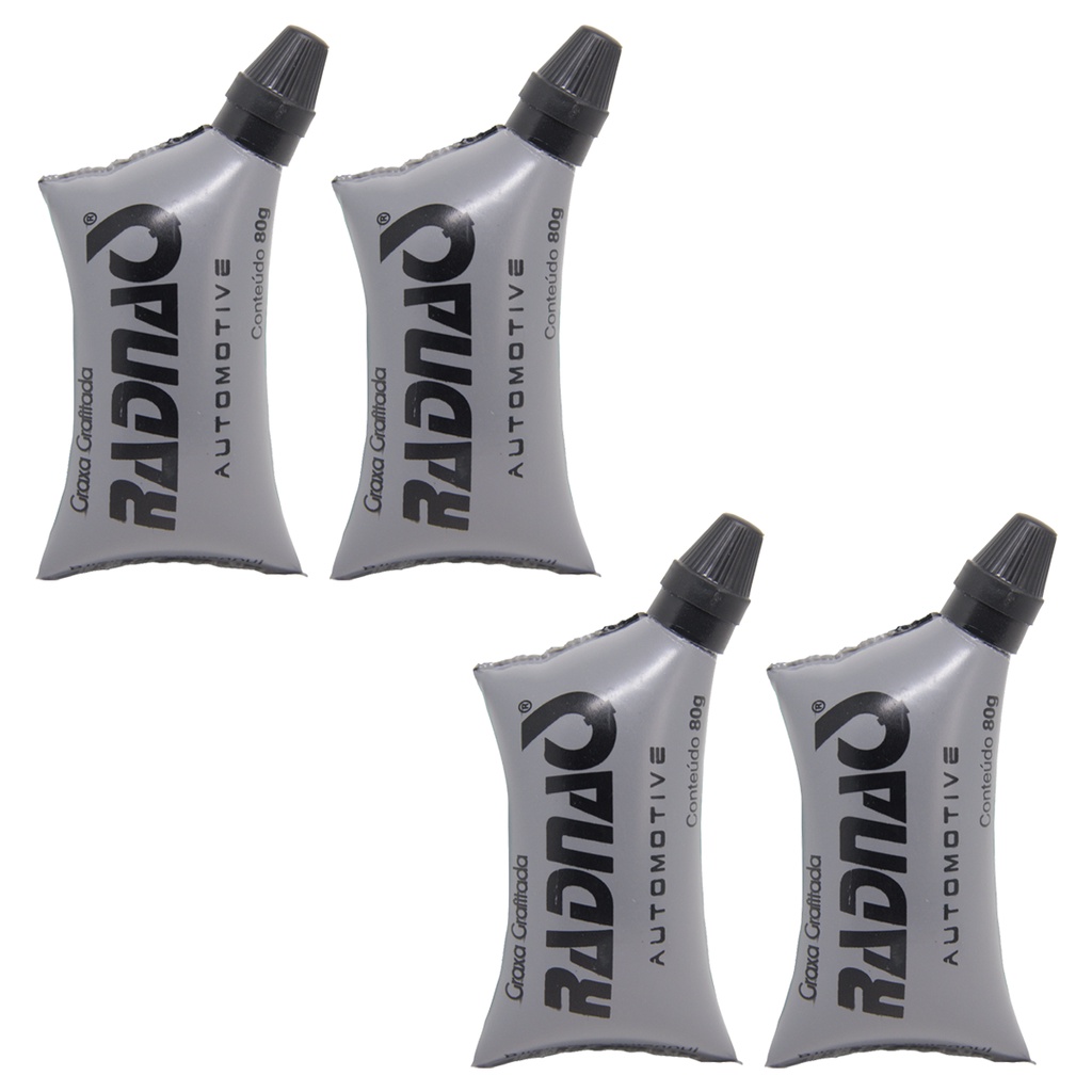Kit com 4 Graxa Grafitada Lubrificante de Chassi, Juntas Homocinéticas 80g Radnaq