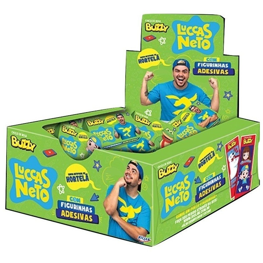 Chiclete Luccas Neto Hortelã C/90 - Buzzy em Oferta na Shopee
