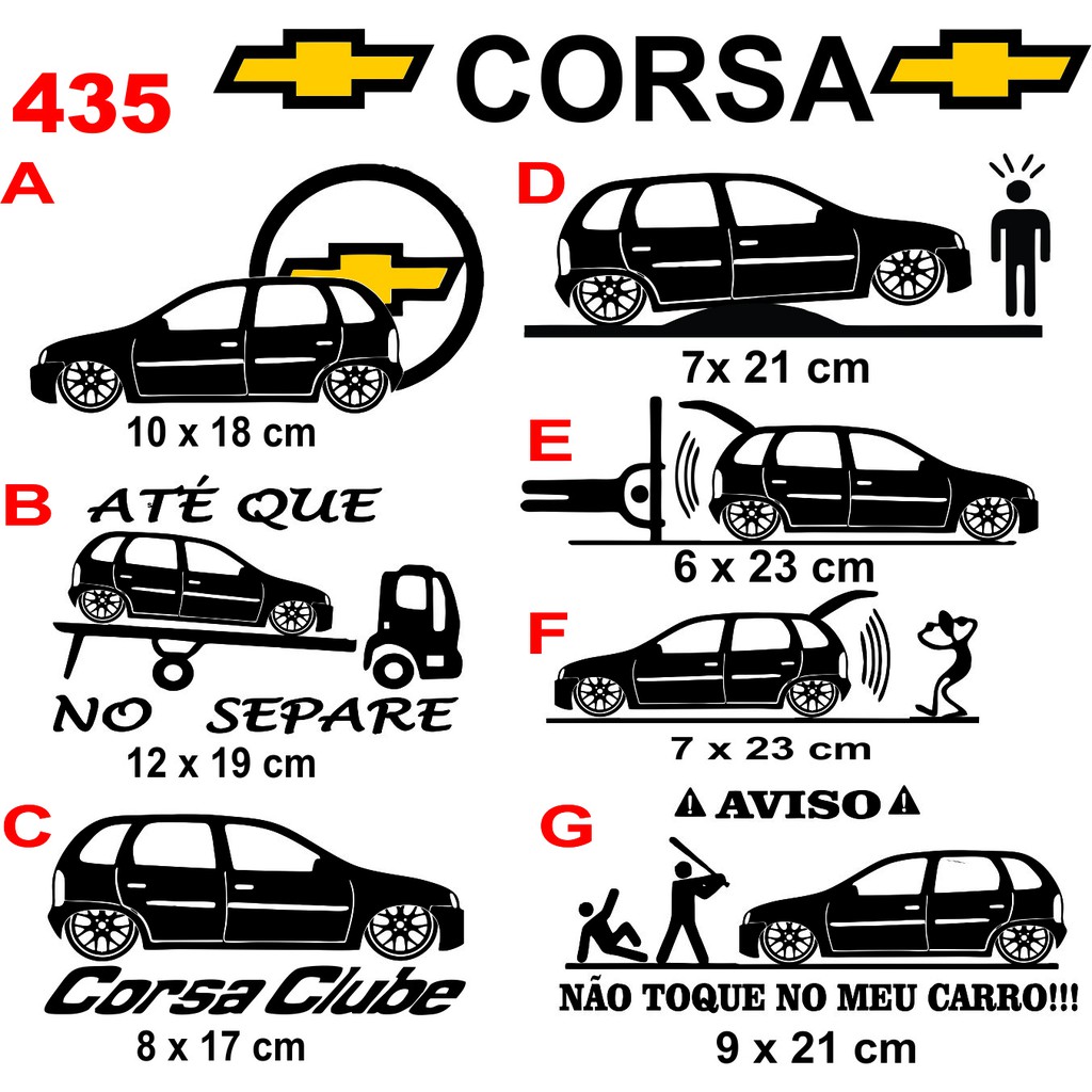 Adesivo personalizado do Corsa wind 4 porta , 1 unidade | Shopee Brasil