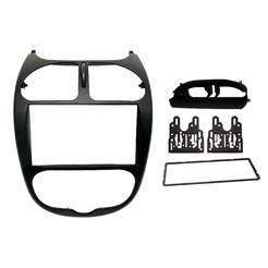 Moldura 2 Din Peugeot 206 p/ MP5 - 04 a 08 - Preto - Fiamon