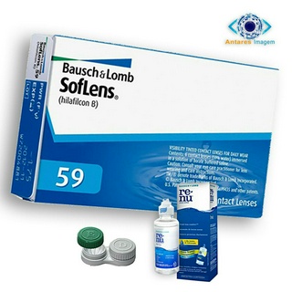 Lente De Contato Soflens 59 uso Mensal + Renu 60ml