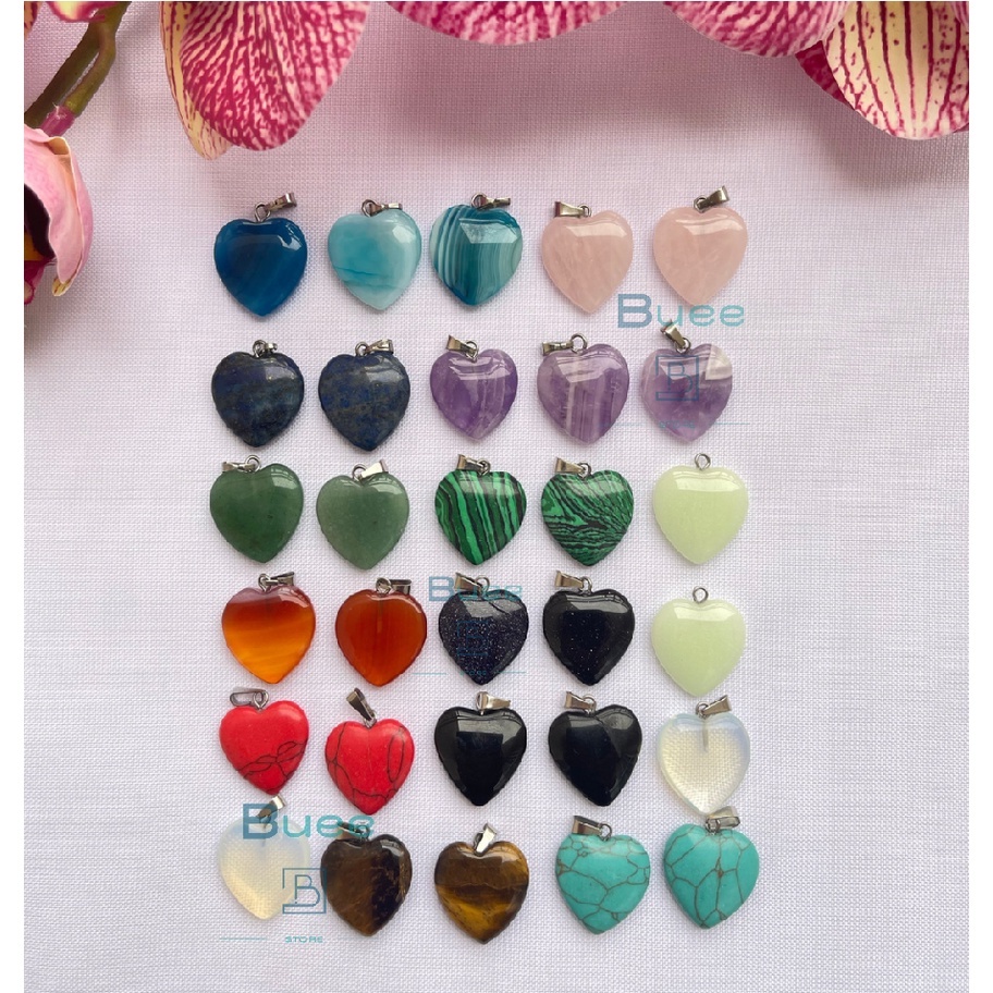 Pingente Coração Pedras Naturais