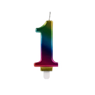 Vela Wave Colorida N° 1 - Silver Festas em Oferta na Shopee