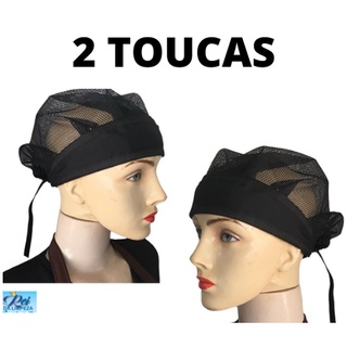 touca de cabelo - profissional 2 unidades touquinha de redinha ajustável - RESTAURANTE COZINHA LANCHONETE - TOUCA CONFORTAVEL