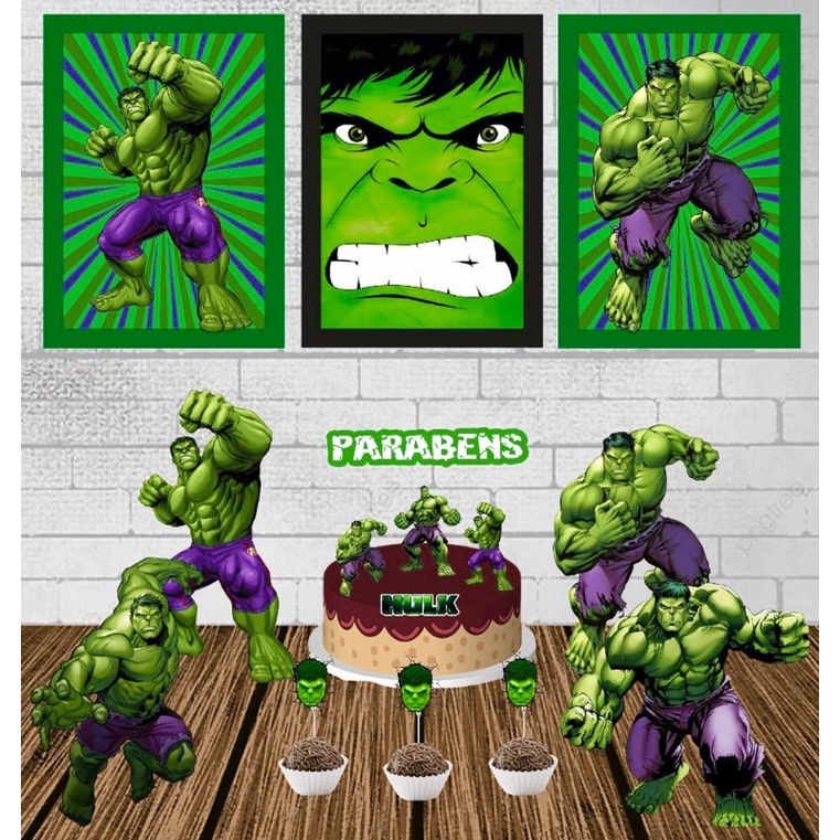 Kit Decoração para Festa Incrível Hulk *LEIA A DESCRIÇÃO* em Oferta na Shopee