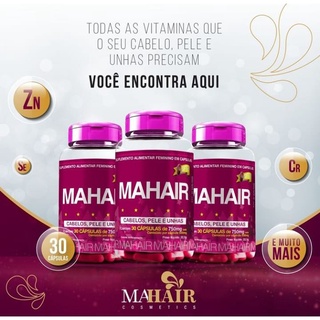Cápsulas Para Cabelo, Pele e Unha com Biotina/Vitaminas - 3 potes Tratamento para 90 dias