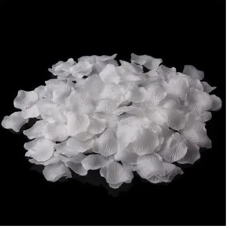 200, 400, 600, 800 ou 1.000 Pétalas De Rosas Artificiais Cor Branca Festa Casamento