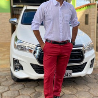 calça social masculina marsala oxford slim  - promoção em Oferta na Shopee