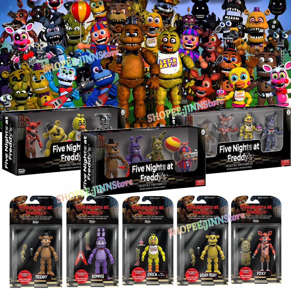 JINN Funko FIVE NIGHTS AT FREDDY Figuras BONNIE FOXY CHICA Modelo Destacável Crianças Boneca De Brinquedo De Presente em Oferta na Shopee