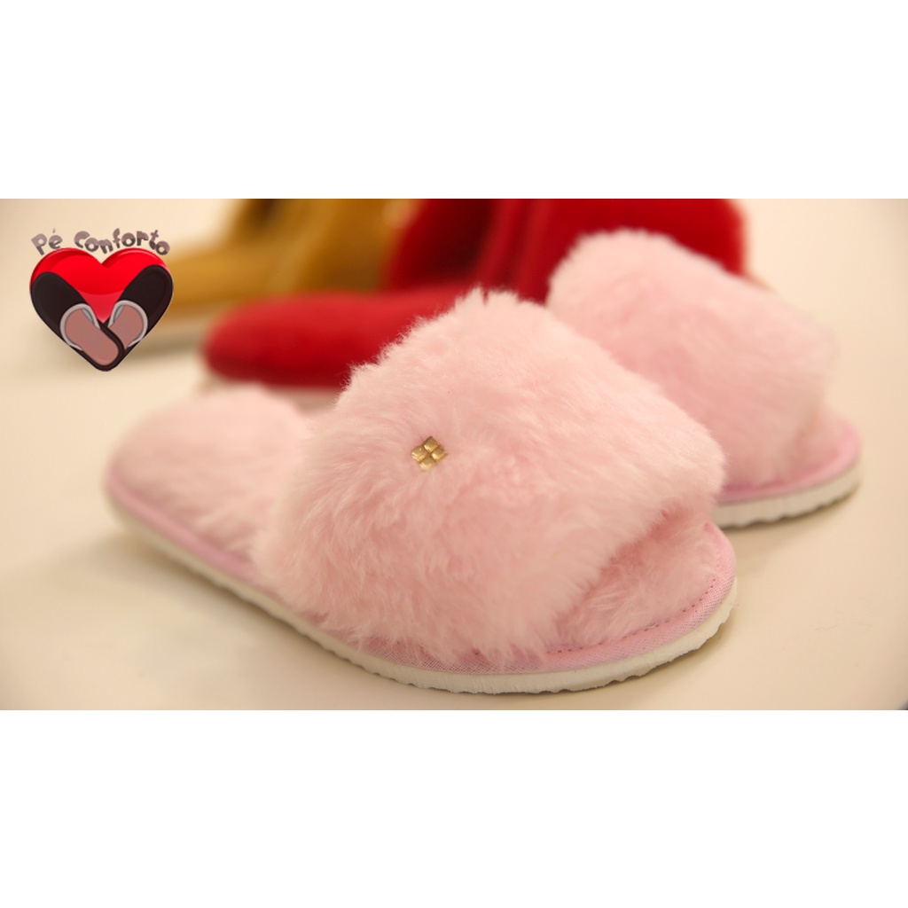 Pantufa Chinelo de Quarto Pelúcia Quente e Macia Altissima Qualidade Antederrapante Conforto Para Seus Pés