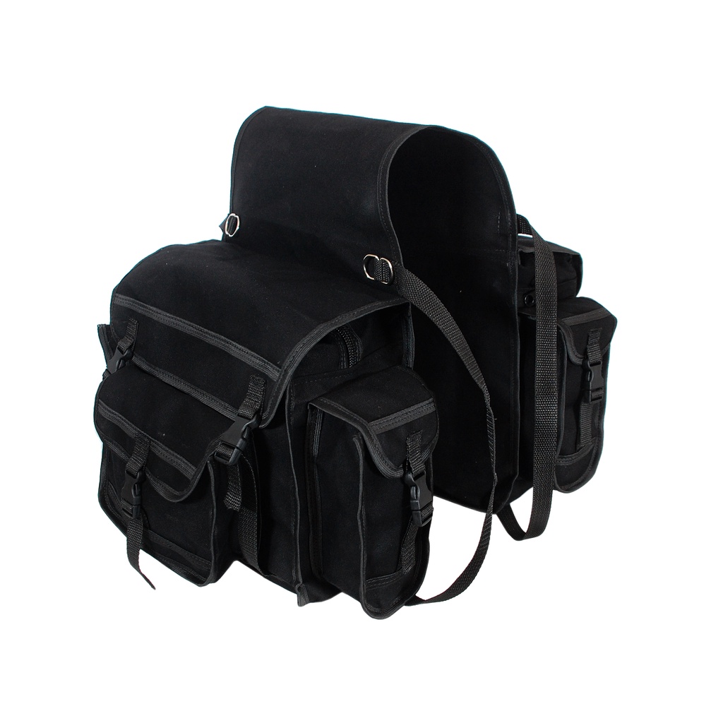 Alforje em lona legítima resistente a água com bolsas grandes e compartimentos externos