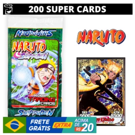 50 Pacotinhos de Cards NARUTO | São 200 CARDS