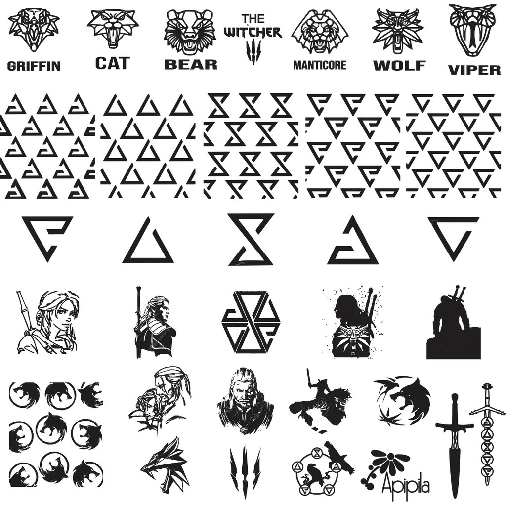 Placa para Carimbo de Unha Apipila The Witcher