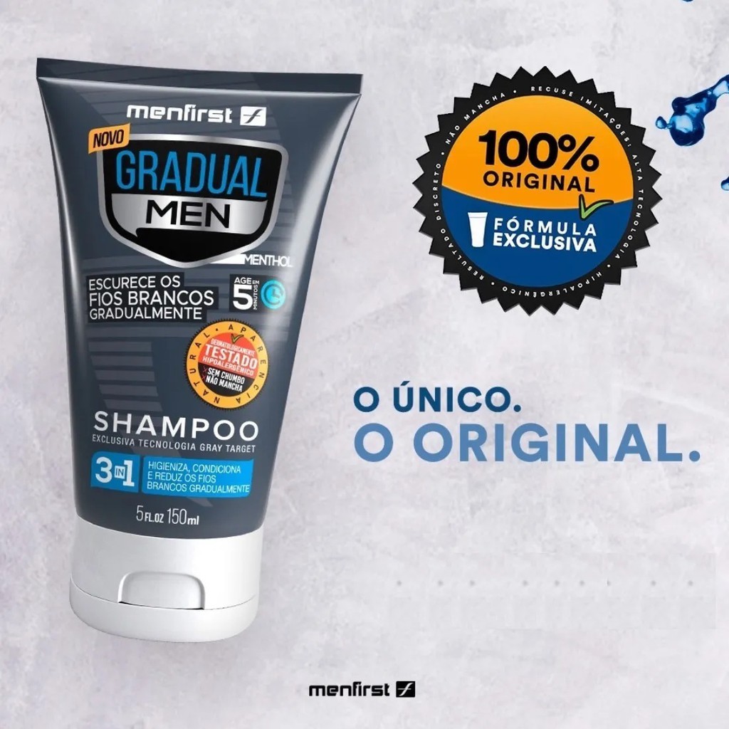 Shampoo Escurecedor De Cabelo Gradual Men Original Shopee Brasil