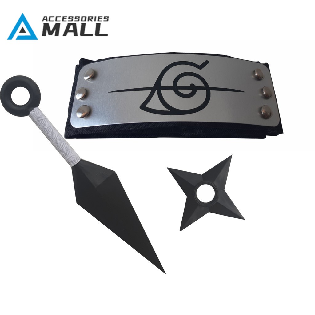 NOVO Bandana Naruto Kunai Shuriken Itachi Renegado Akatsuki Naruto Vila da Folha Konoha