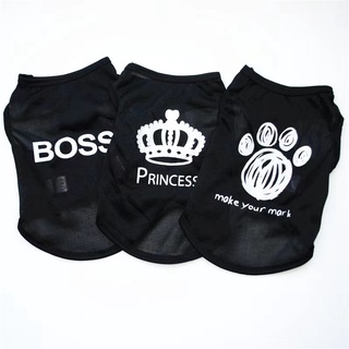 [Estoque Pronto] Princesa Coroa Sem Mangas Cachorro De Estimação Camiseta Colete Fofo Vestuário