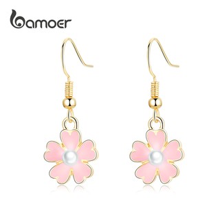 Brincos Bamoer Pétala Rosa Coreano AIE044