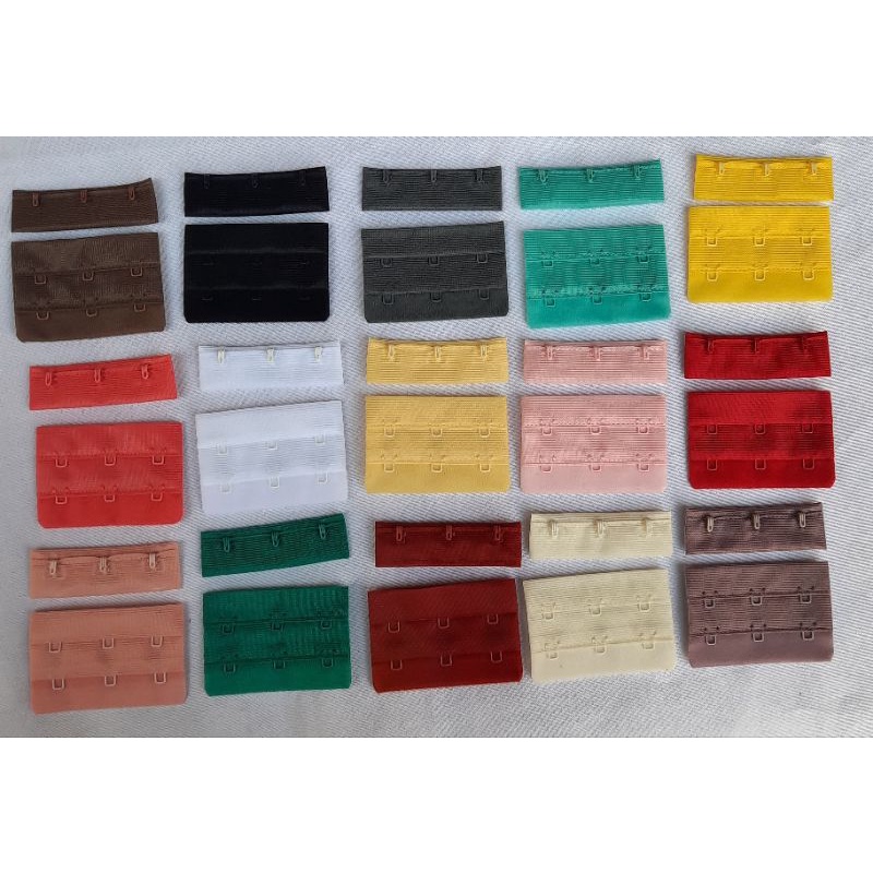 Fecho colchete de sutiã triplo 6cm X 4cm duplo - 6 peças-