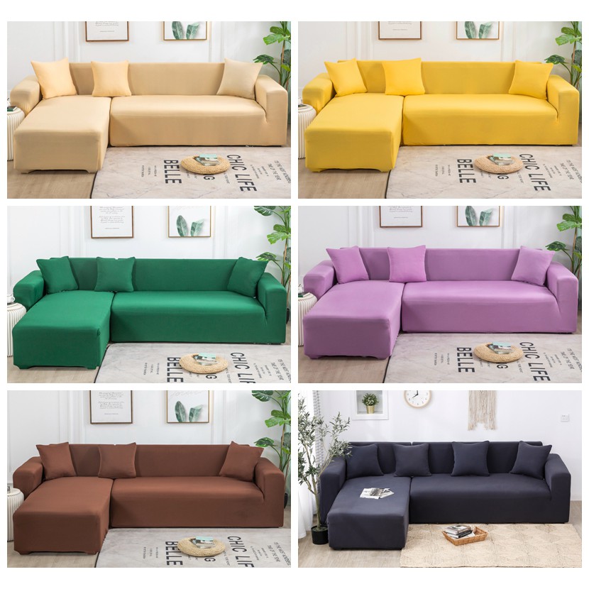 1/2/3/4 lugares em forma de L capa de sofá capa de sofá capa deslizante L  capa de sofá protetor elástico capa de sofá | Shopee Brasil