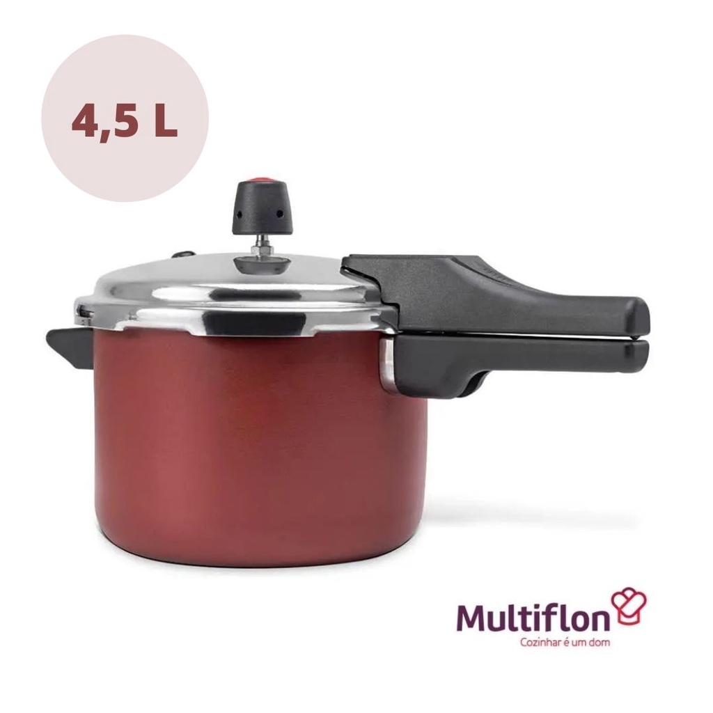 Panela De Pressão Antiaderente Multiflon Quartzo 4,5 Litros em Oferta na Shopee