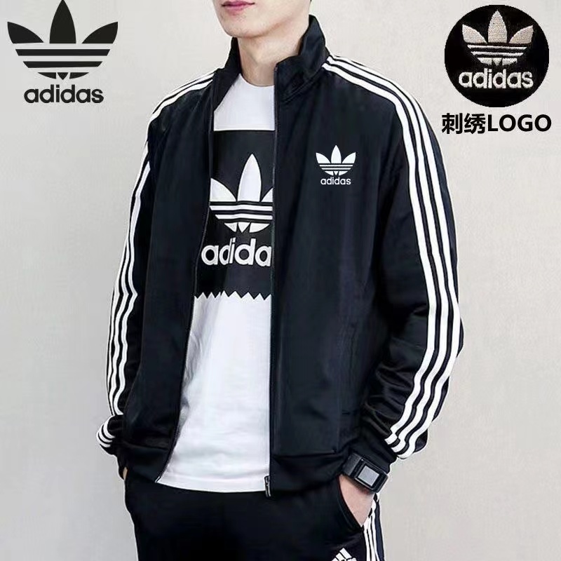 adidas Fino Outono Largo Roupa Esportiva Masculina Mesmo Estilo Jaqueta Da  Moda Top + Calça Casual Traje De Duas Peças De Rua - Escorrega o Preço