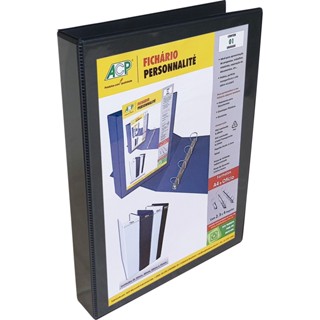 Fichário Personalizável Preto A4 c/4 argolas (25,.5x31,5x4 cm) em Oferta na Shopee