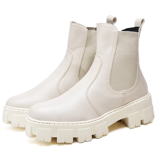 Bota Coturno Dubuy Feminina Tratorada Chelsea Off White Drop 1504FG