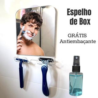 Espelho para Box em Acrilico com Ventosa + Spray Antiembaçante em Oferta na Shopee