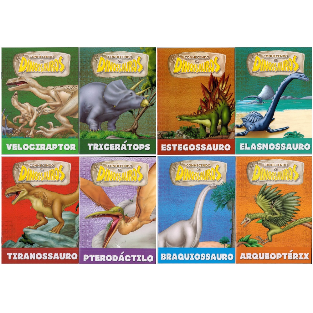 Conhecendo os Dinossauros - Kit com 8 Livros - 10 Páginas Cada ...