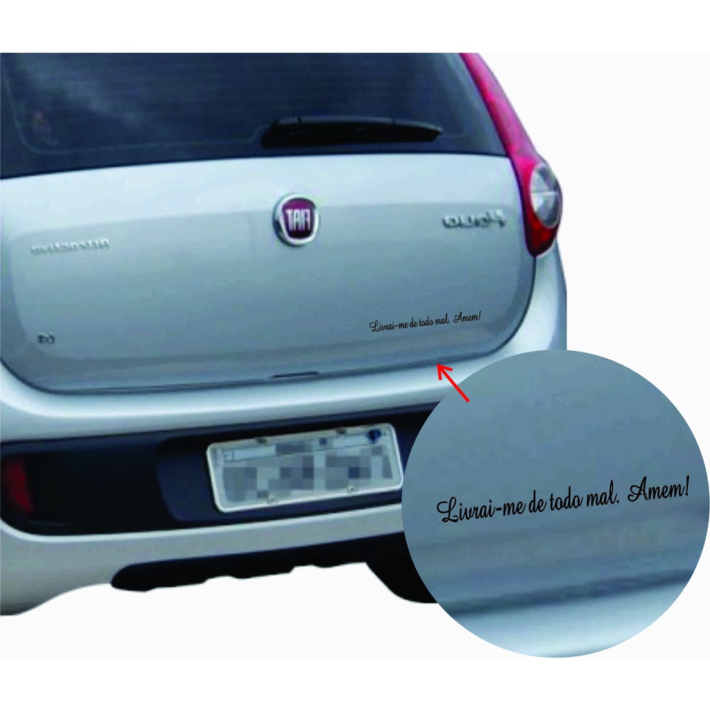 Adesivo Livrai-me de todo mal. Amém! Carro Moto Notebook 30x3 TOP em Oferta na Shopee