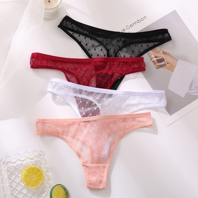 Sexy Calcinha Fio Dental Transparente Roupa Interior Das Mulheres Cintura Baixa Shopee Brasil